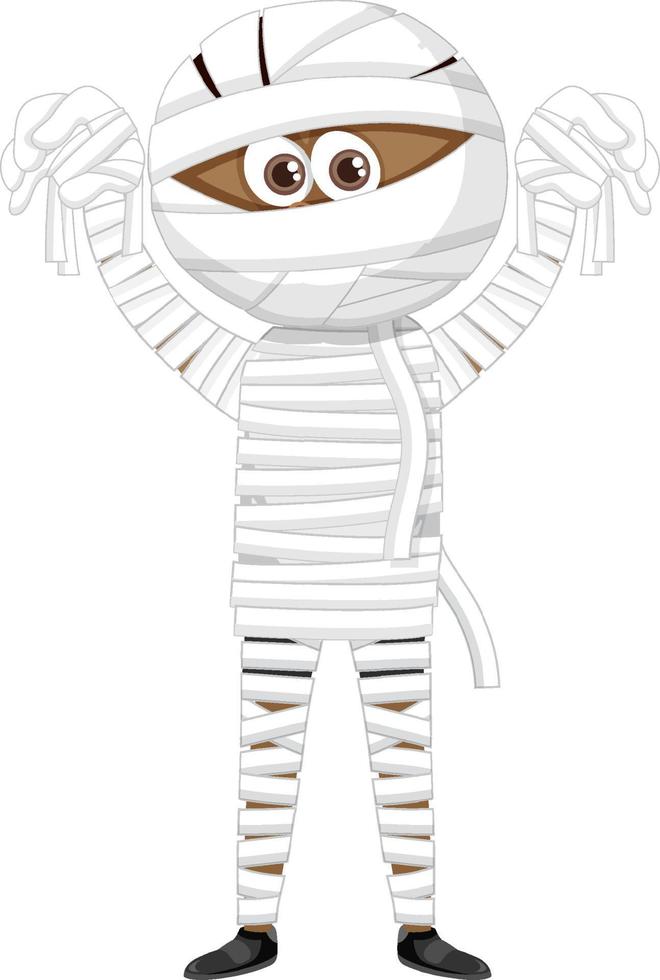 personaje de dibujos animados de niño momia vector