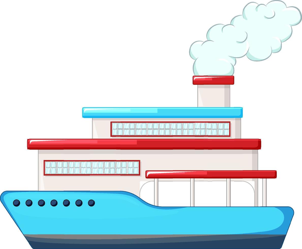 Big ship in blue color vector