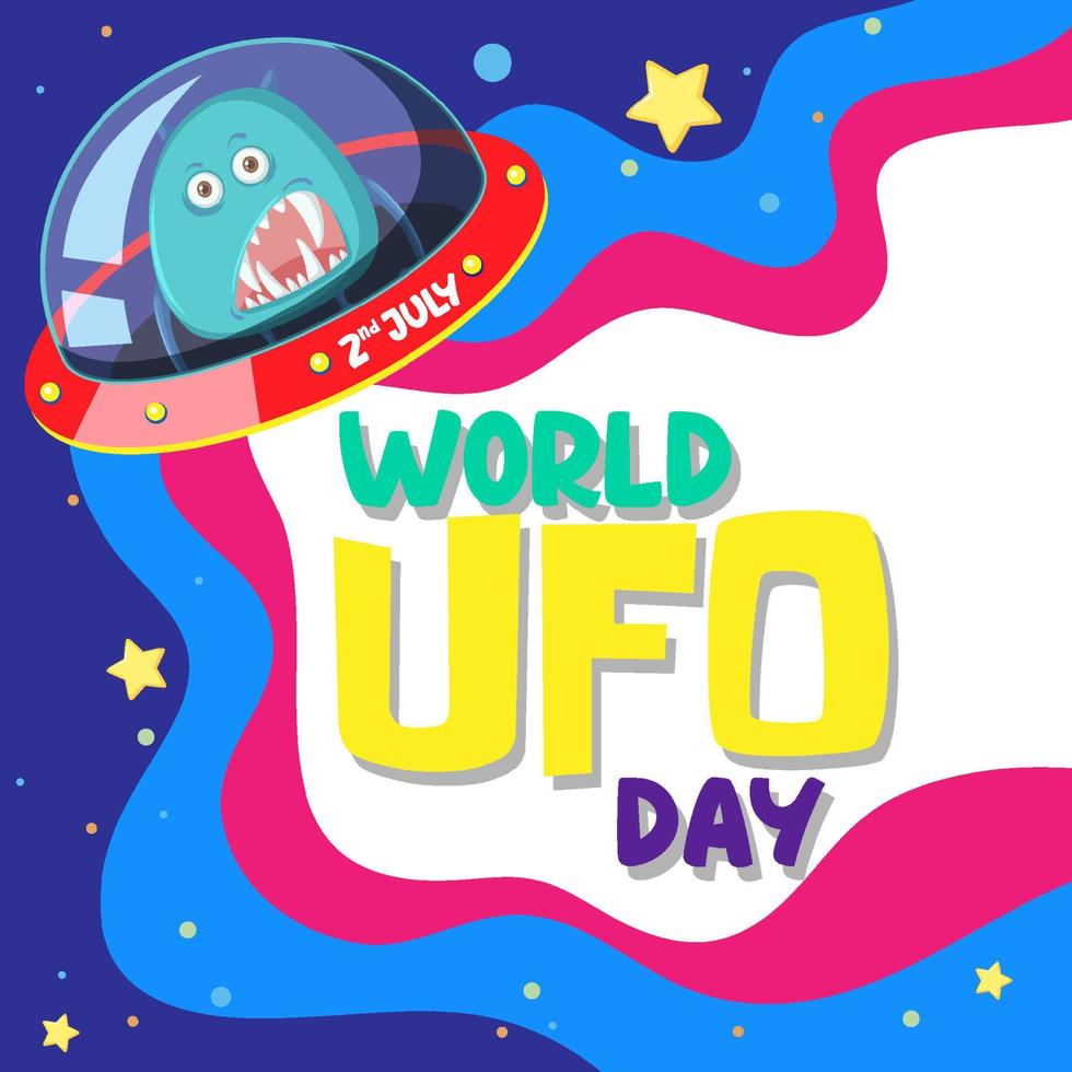 World UFO Day Poster Design vector