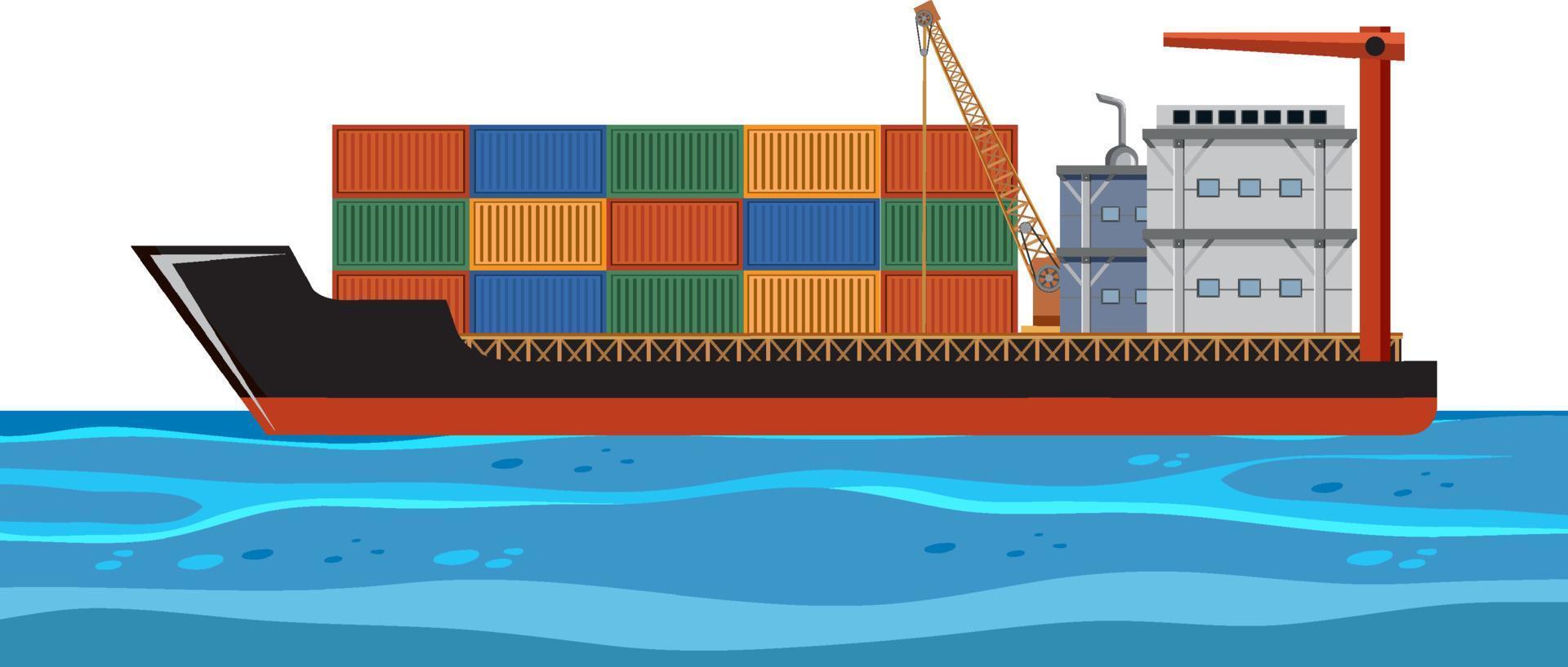 Cargo ship with containers vector