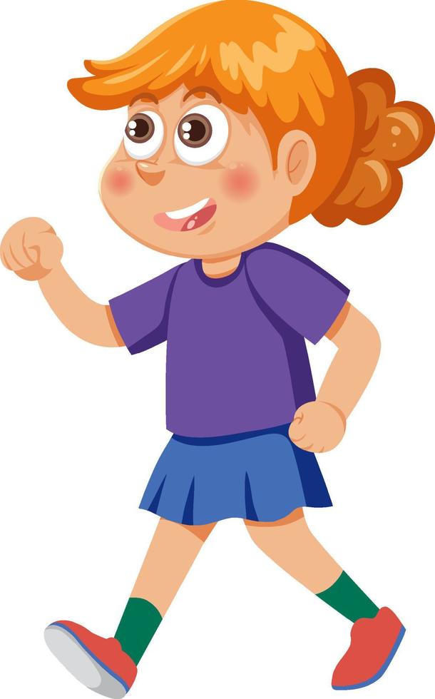 linda chica caminando personaje de dibujos animados 11279734 Vector en  Vecteezy