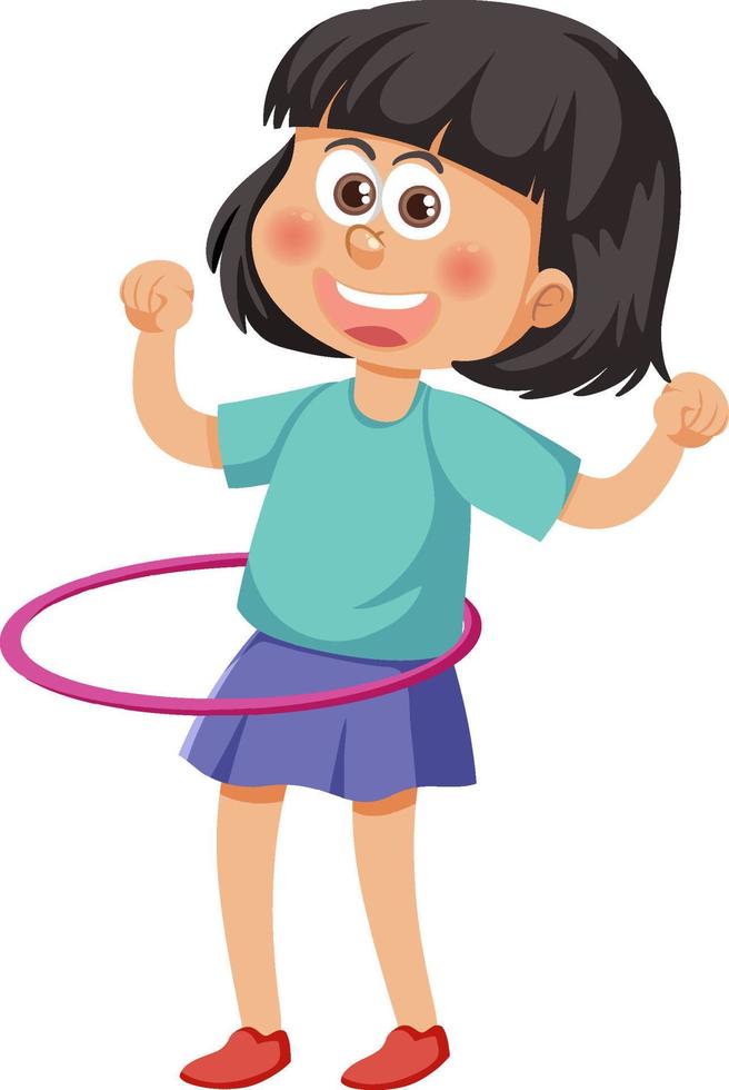 niña jugando hula hoop 13899869 Vector en Vecteezy