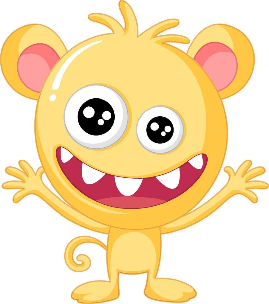 Cute monster with face expression vector