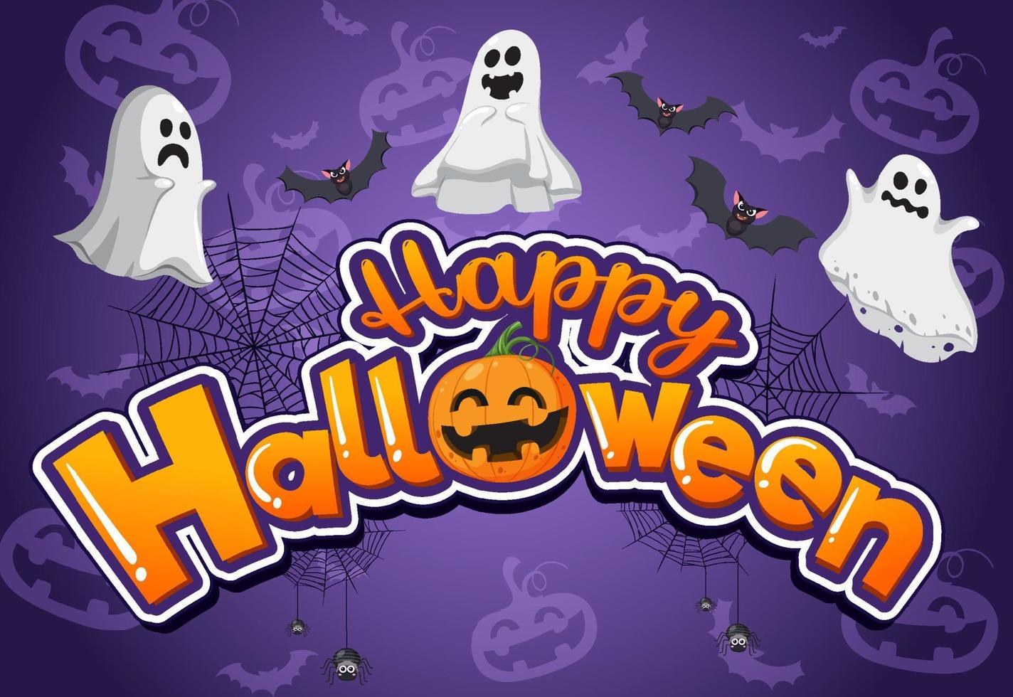 Happy Halloween Poster Template vector