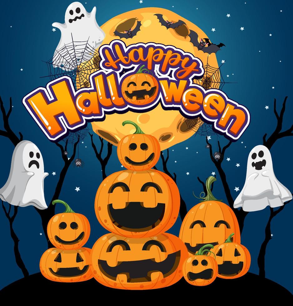 Happy Halloween Poster Template vector