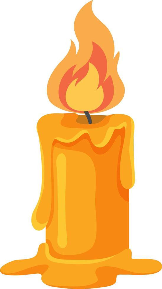 Isolated yellow candle on white background vector
