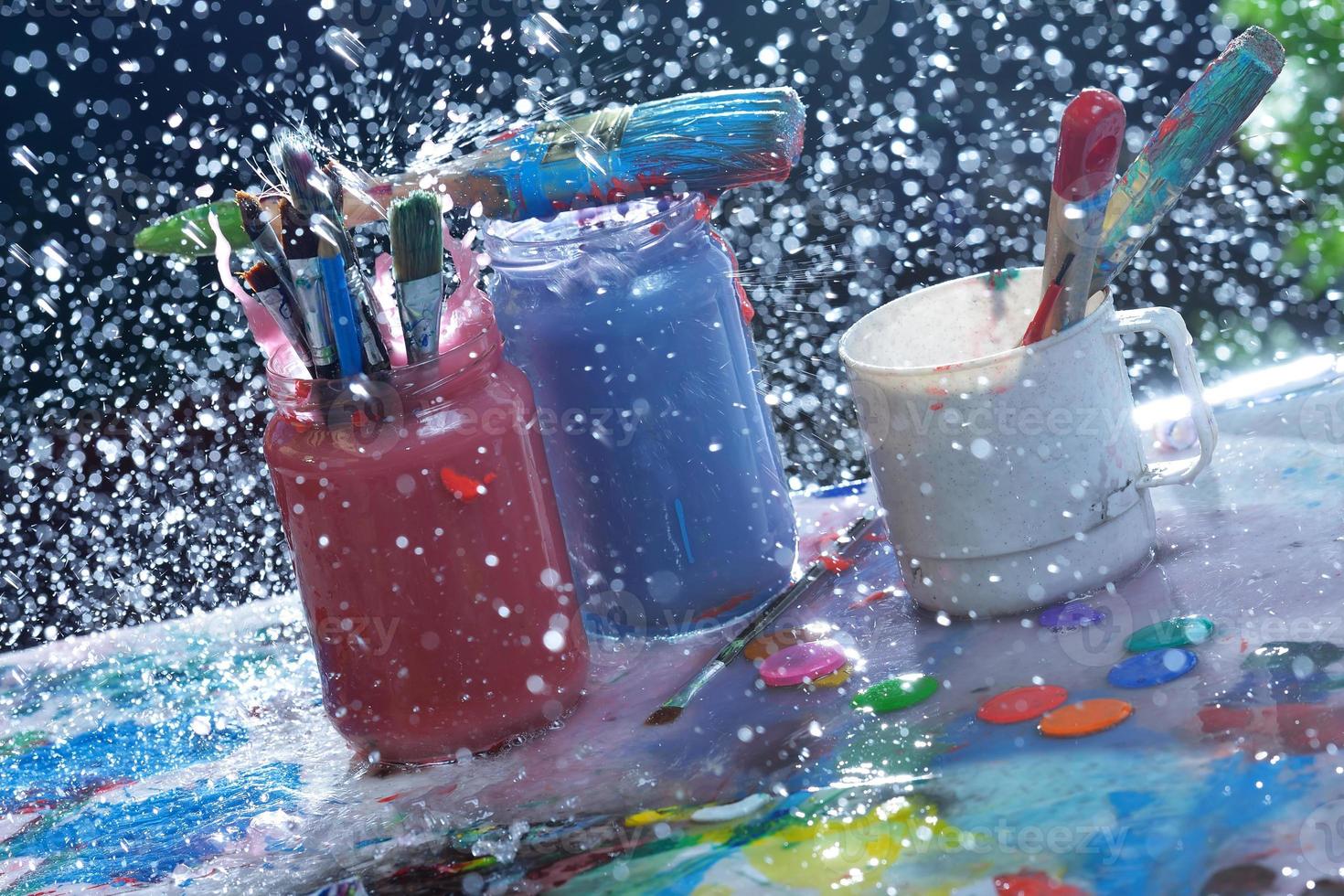 Paint and brushes photo