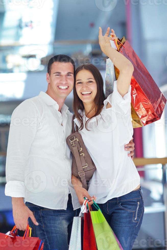 happy young couple in shopping photo