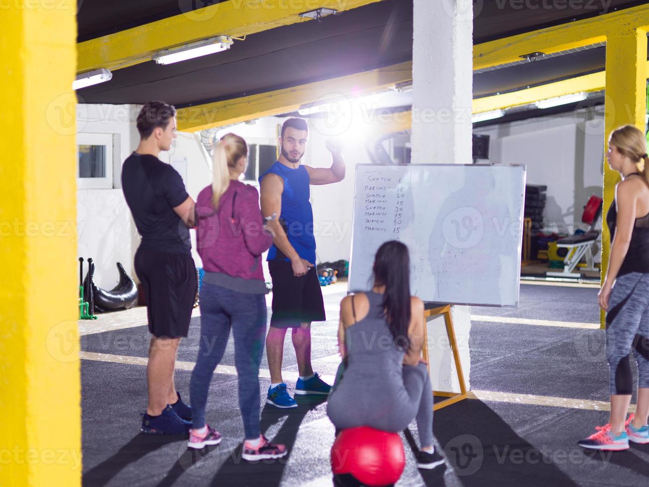 athletes getting instructions from trainer photo