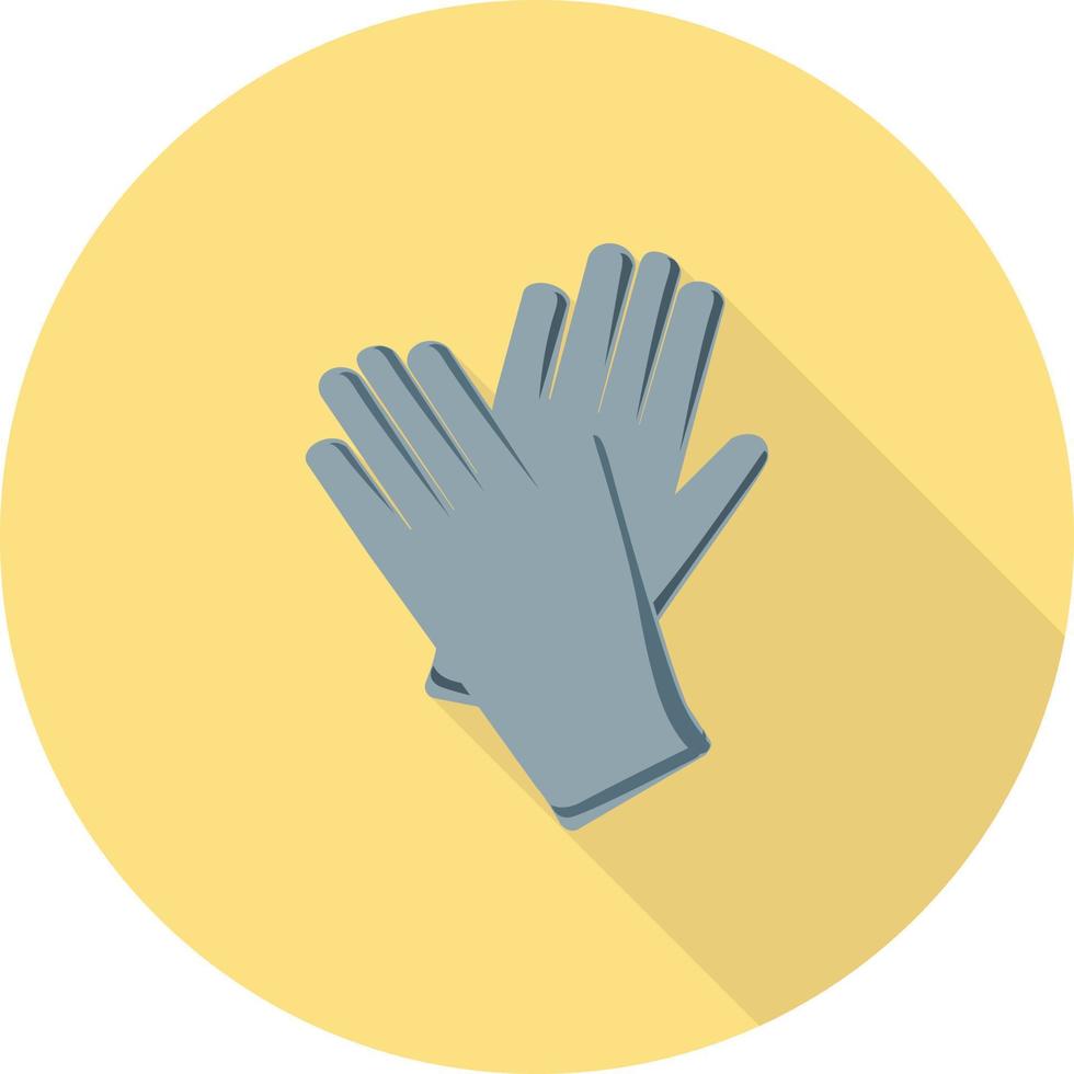 guantes de jardinería plana larga sombra icono vector