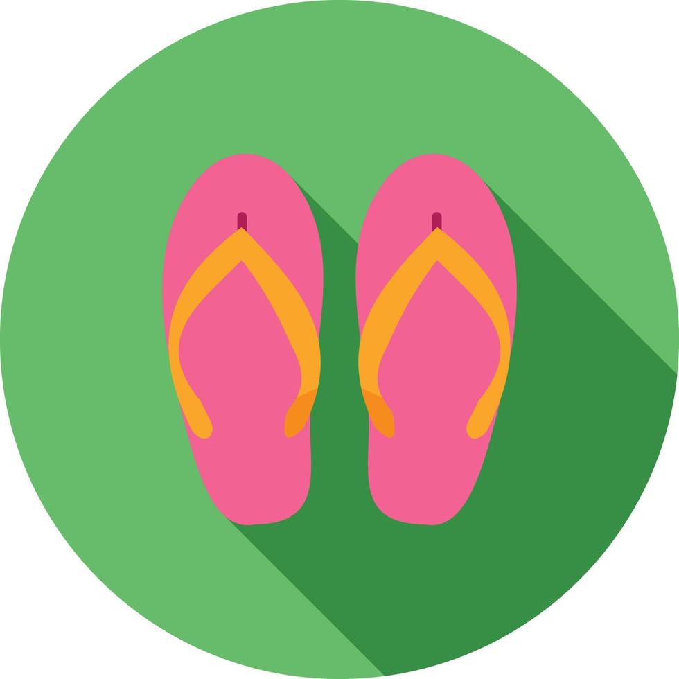 Slippers Flat Long Shadow Icon vector