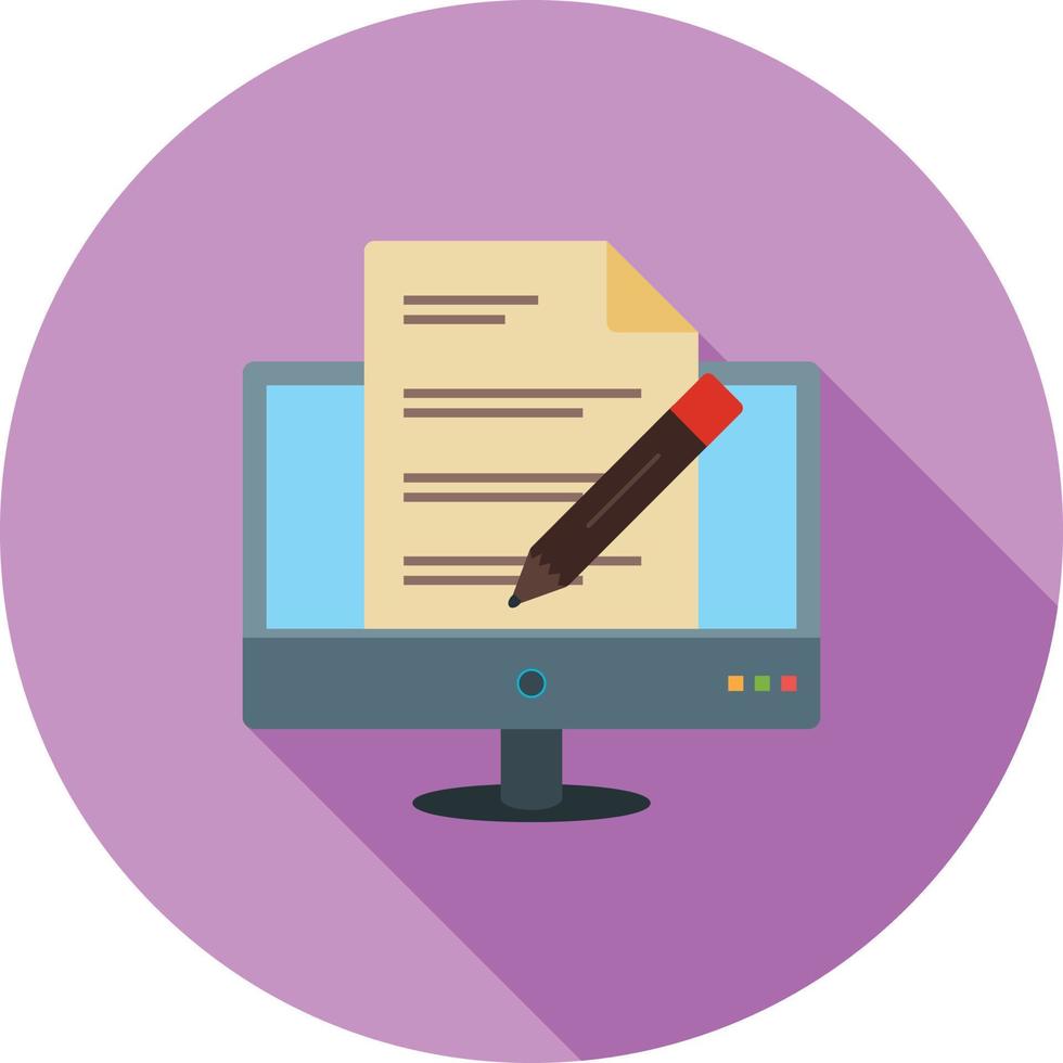 Content Management Flat Long Shadow Icon vector