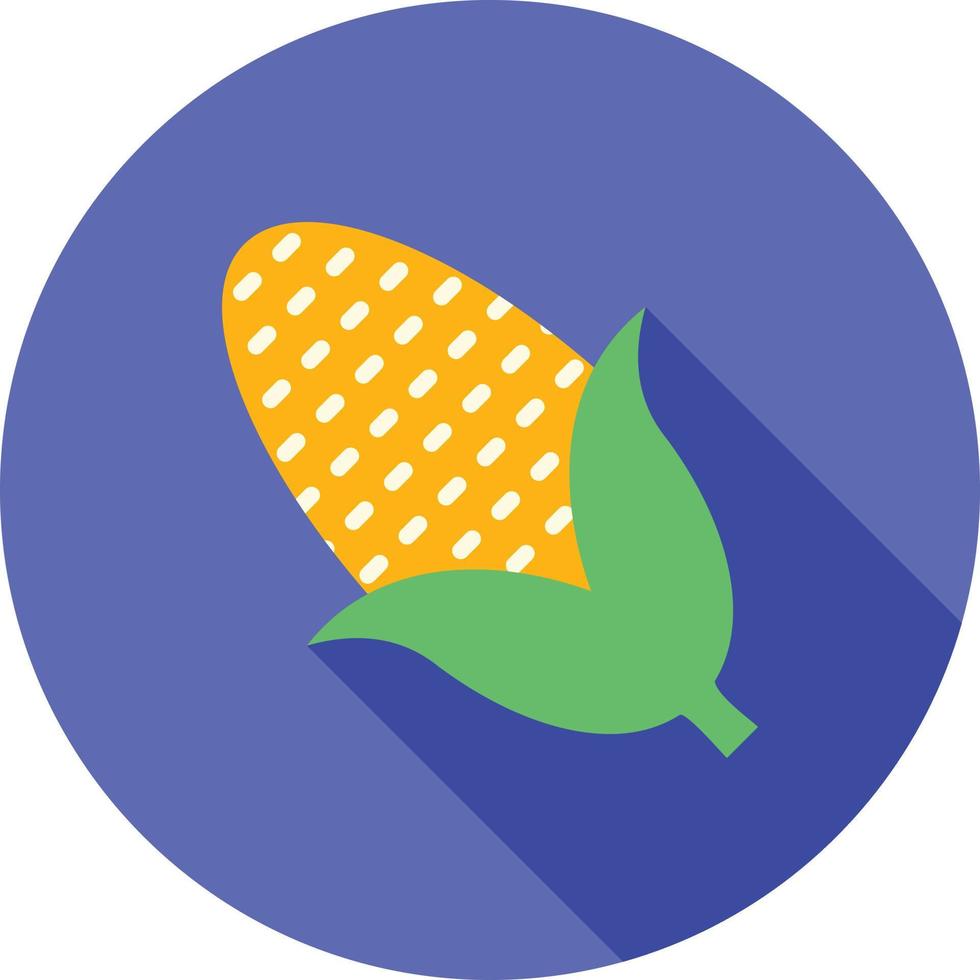 Corn Flat Long Shadow Icon vector