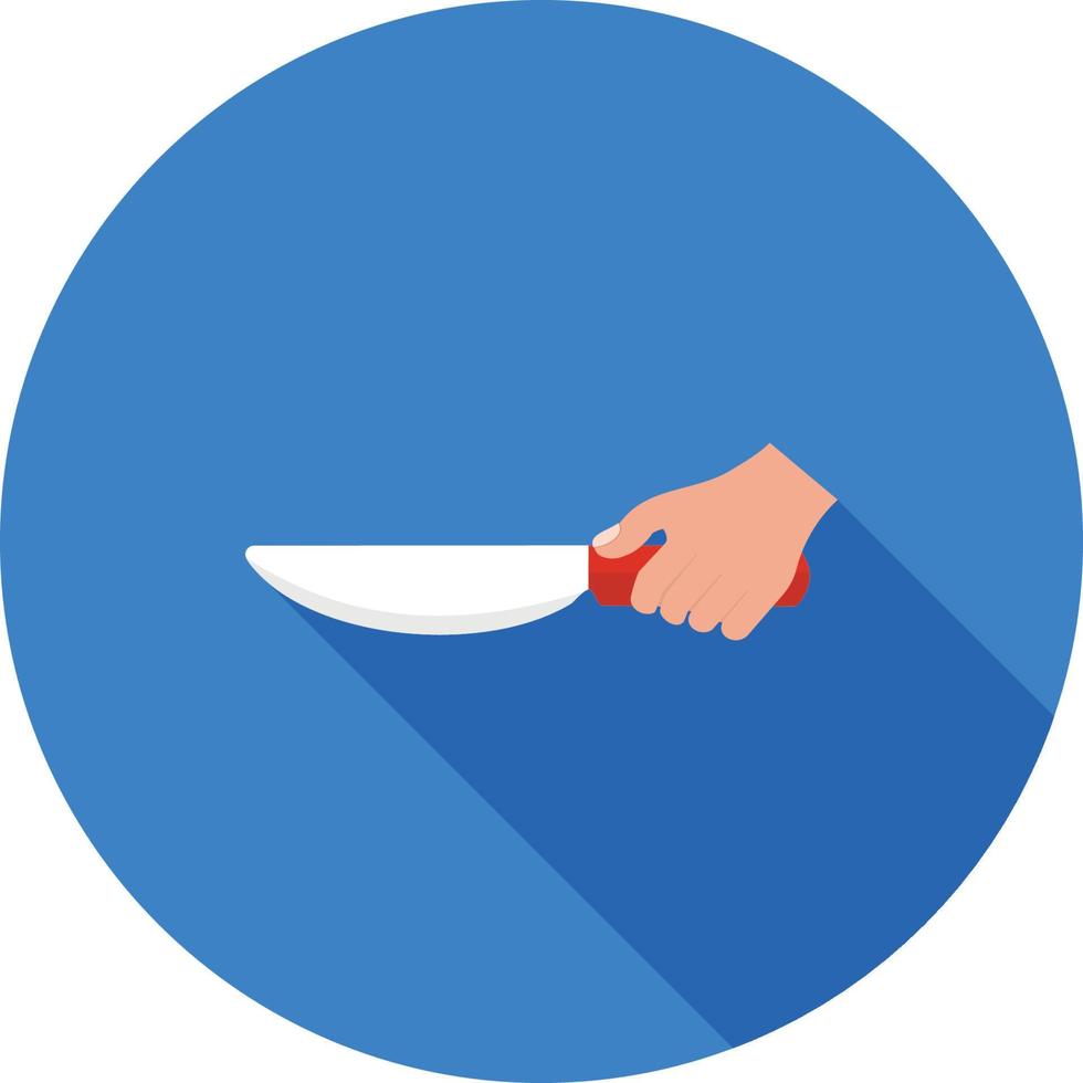 Holding Knife Flat Long Shadow Icon vector