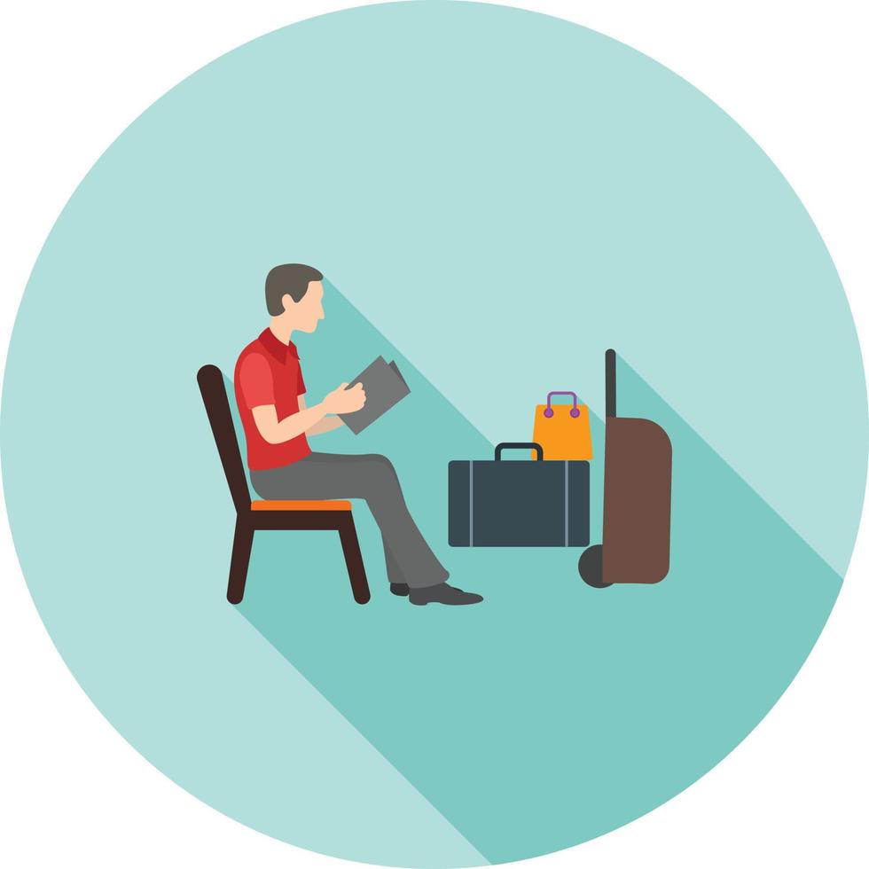 Waiting Flat Long Shadow Icon vector