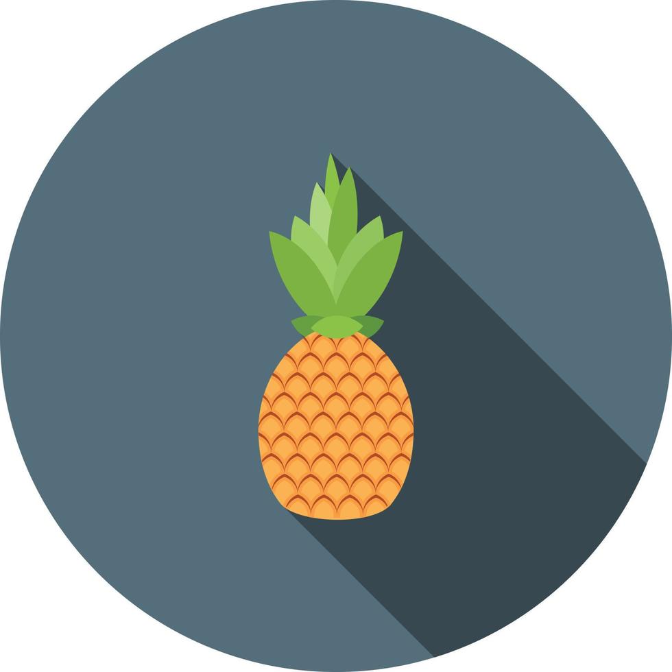 Pineapple Flat Long Shadow Icon vector