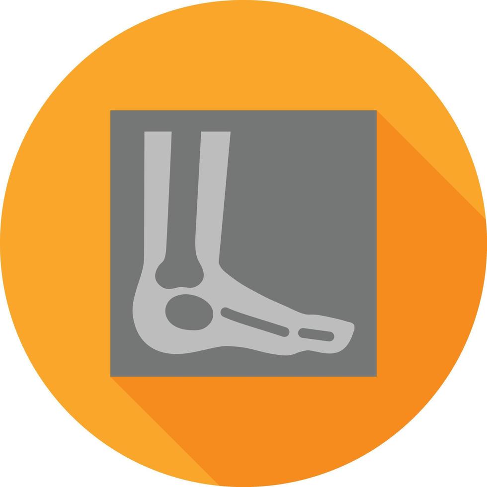 Foot X-ray Flat Long Shadow Icon vector