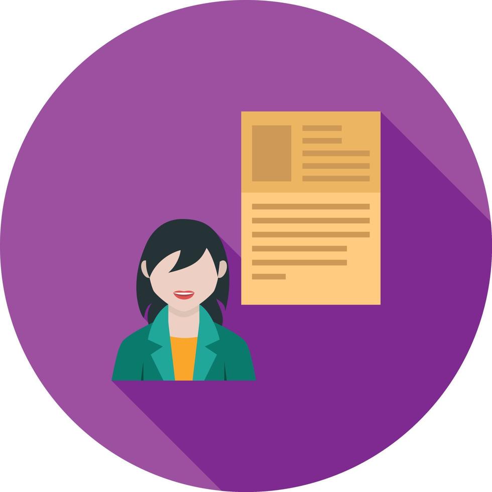 Female Profile Flat Long Shadow Icon vector