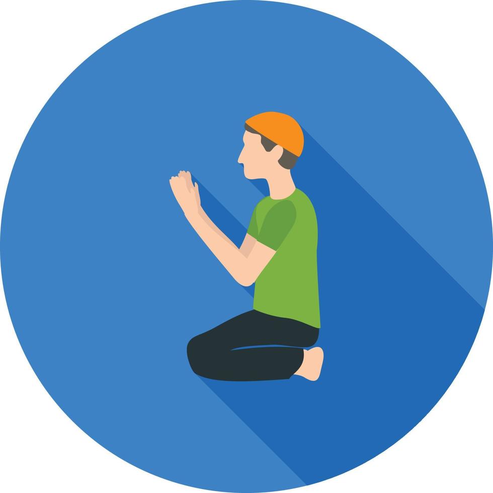 Offering Prayer Flat Long Shadow Icon vector