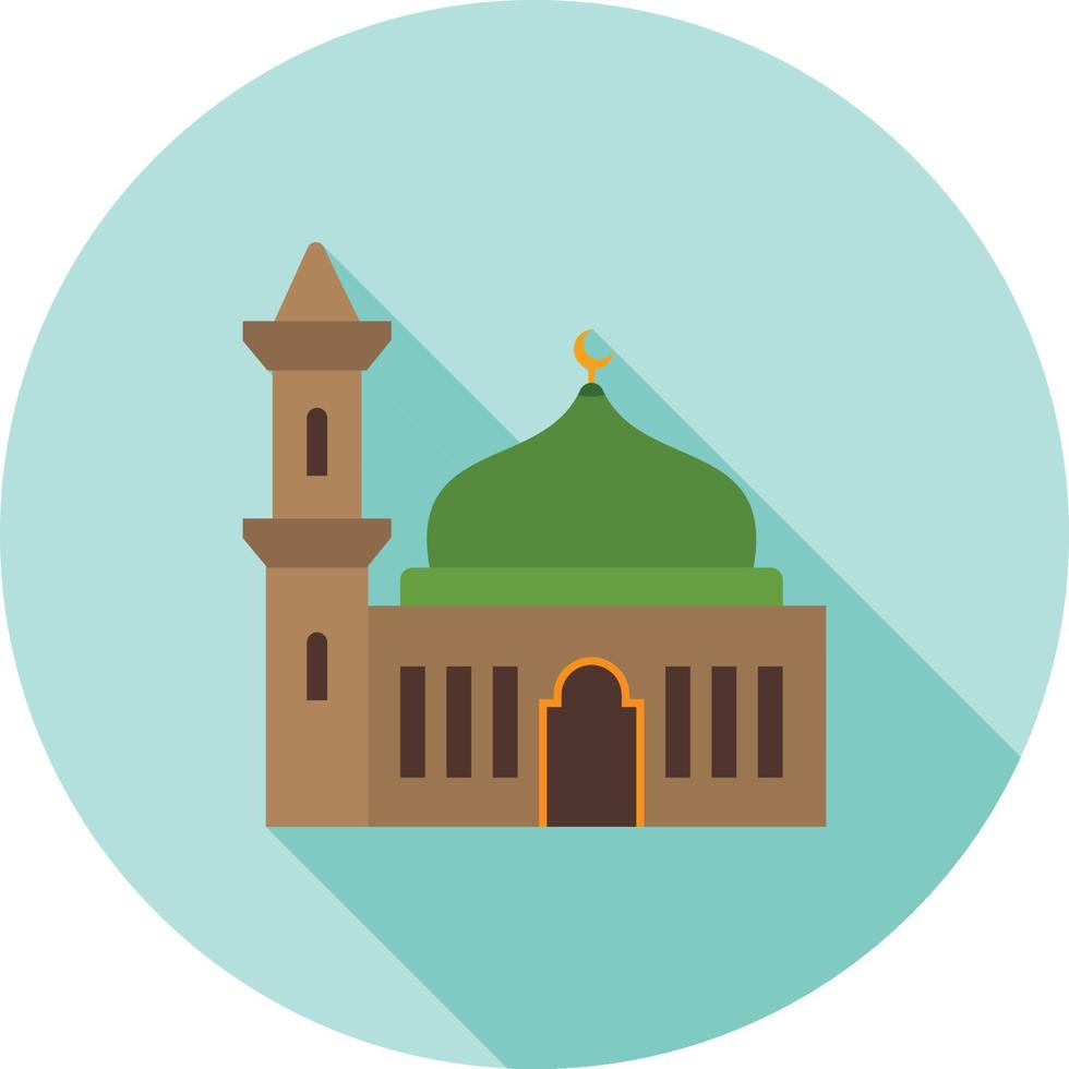 Mosque Flat Long Shadow Icon vector