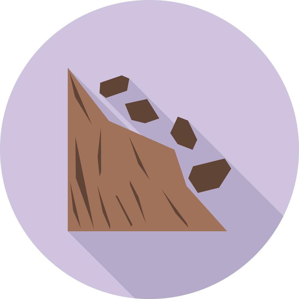 Landslide Flat Long Shadow Icon vector