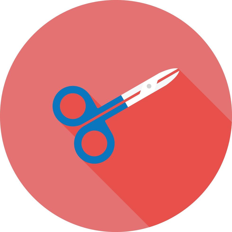 Scissor Flat Long Shadow Icon vector