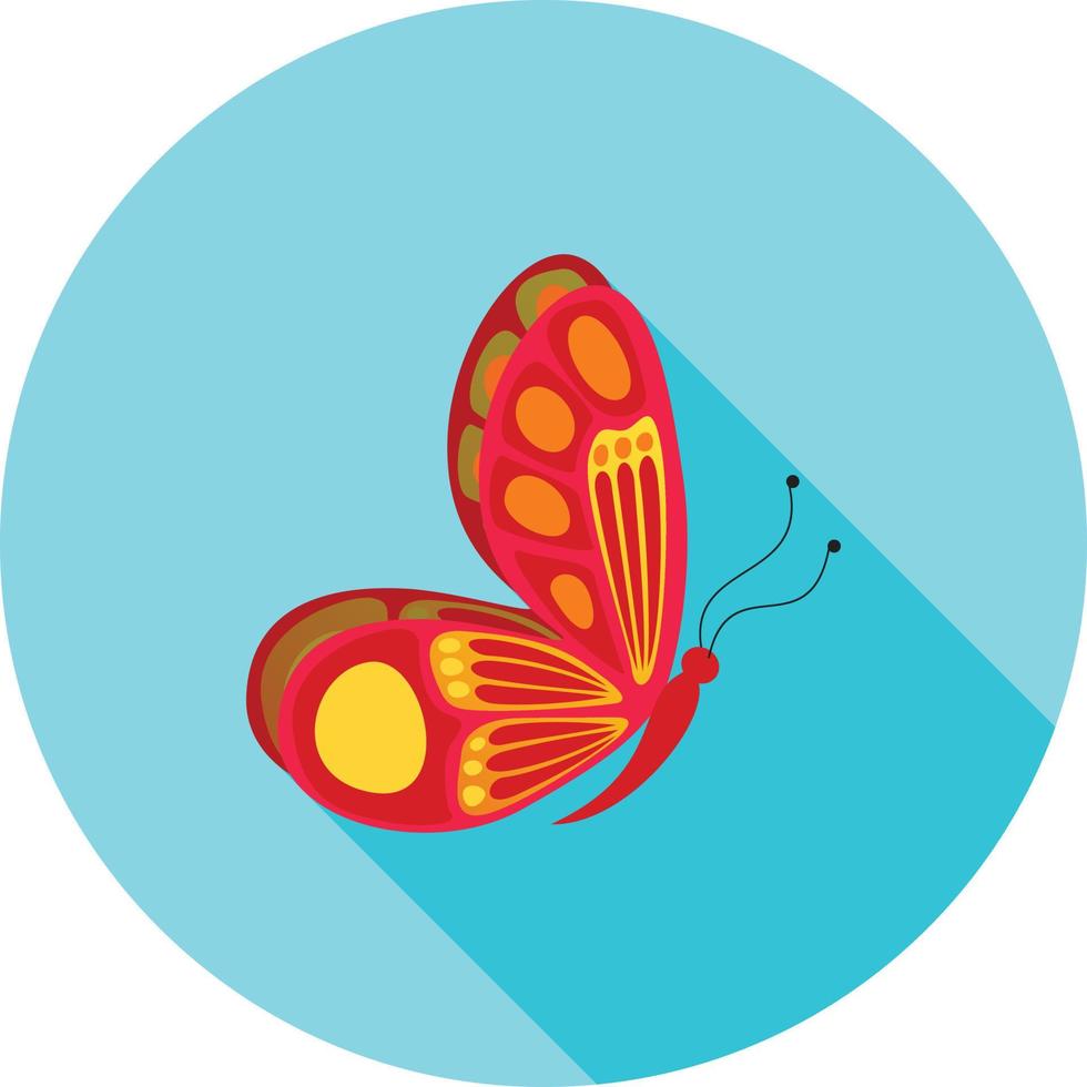 mariposa ii plana larga sombra icono vector