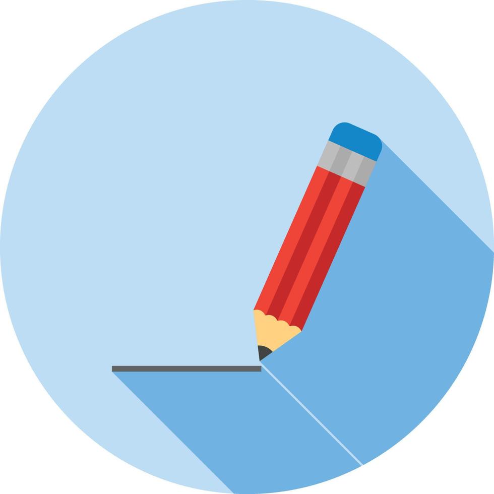 Pencil drawing line Flat Long Shadow Icon vector