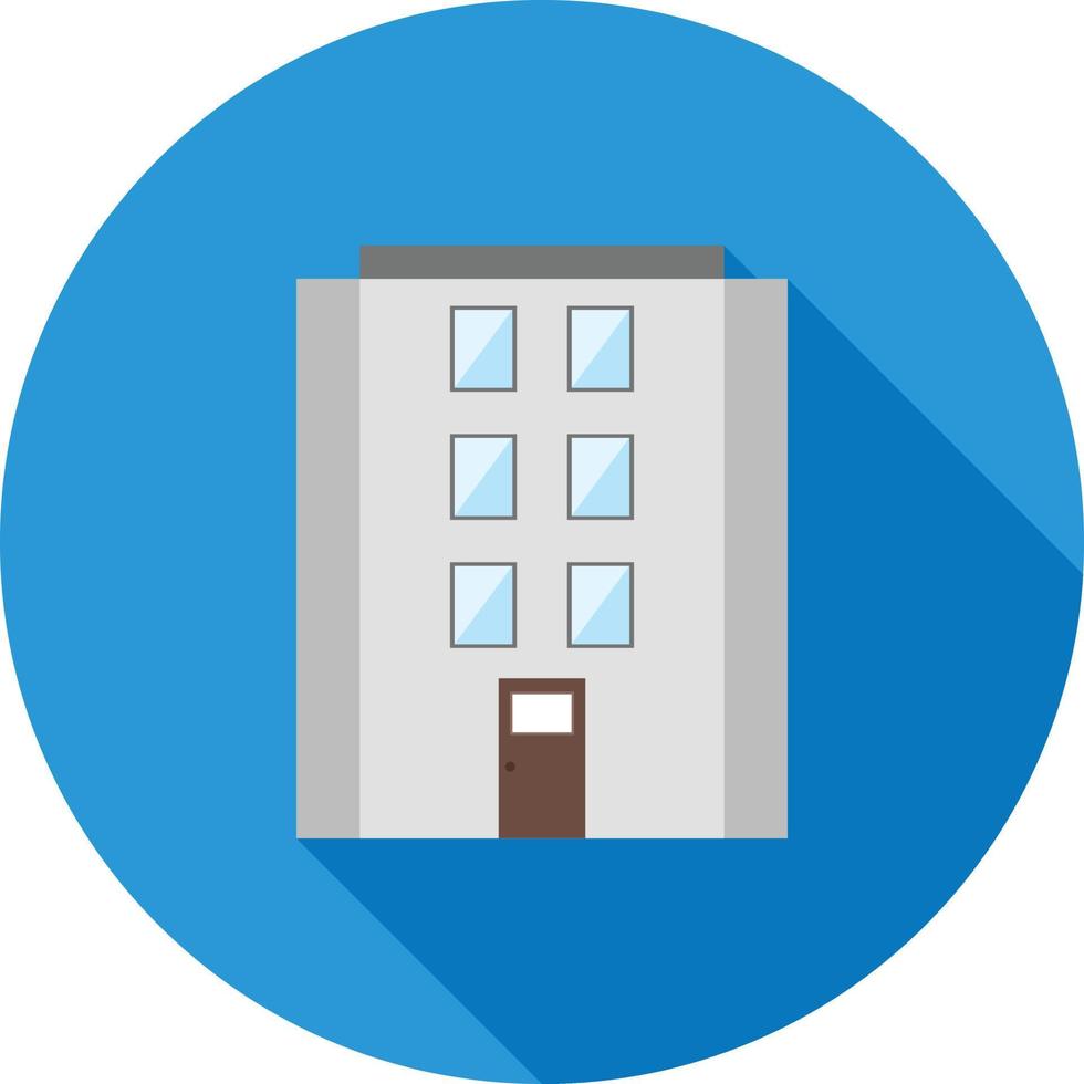 Building Flat Long Shadow Icon vector
