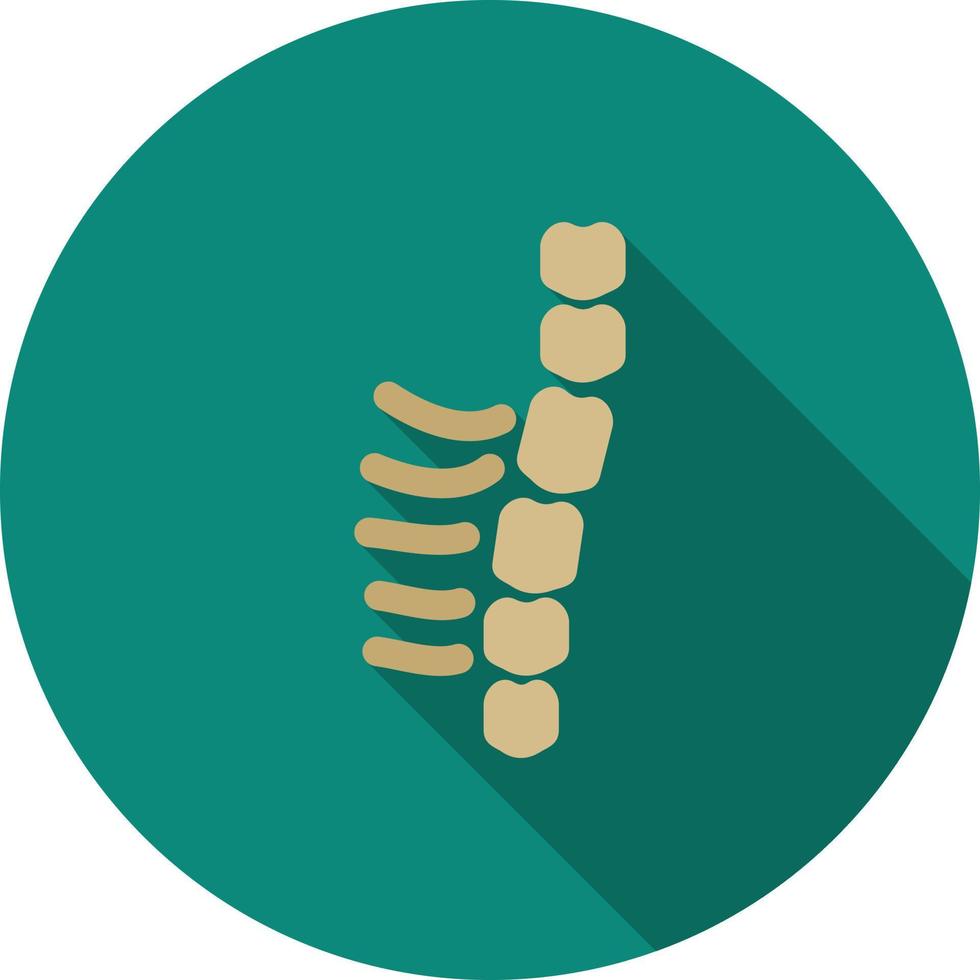 Spine Flat Long Shadow Icon vector