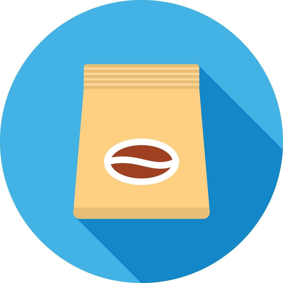 Coffee Bag Flat Long Shadow Icon vector