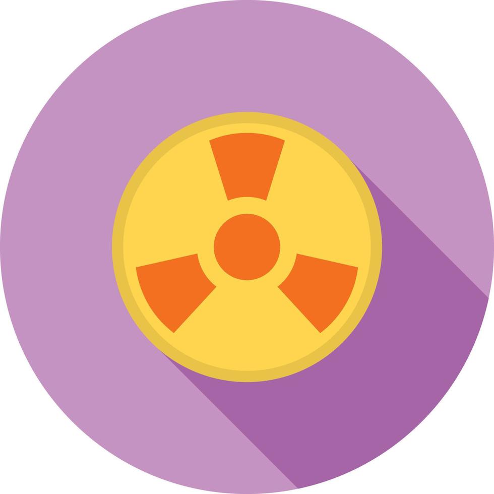 Radioactive Zone Flat Long Shadow Icon vector