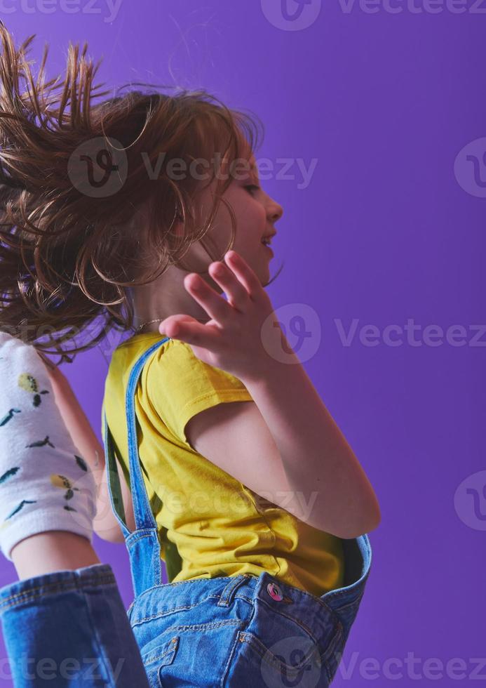 Cute little girl dancing at home 11280231 Stock Photo at Vecteezy