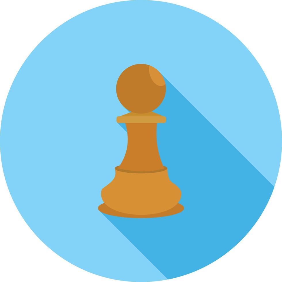 Pawn Flat Long Shadow Icon vector