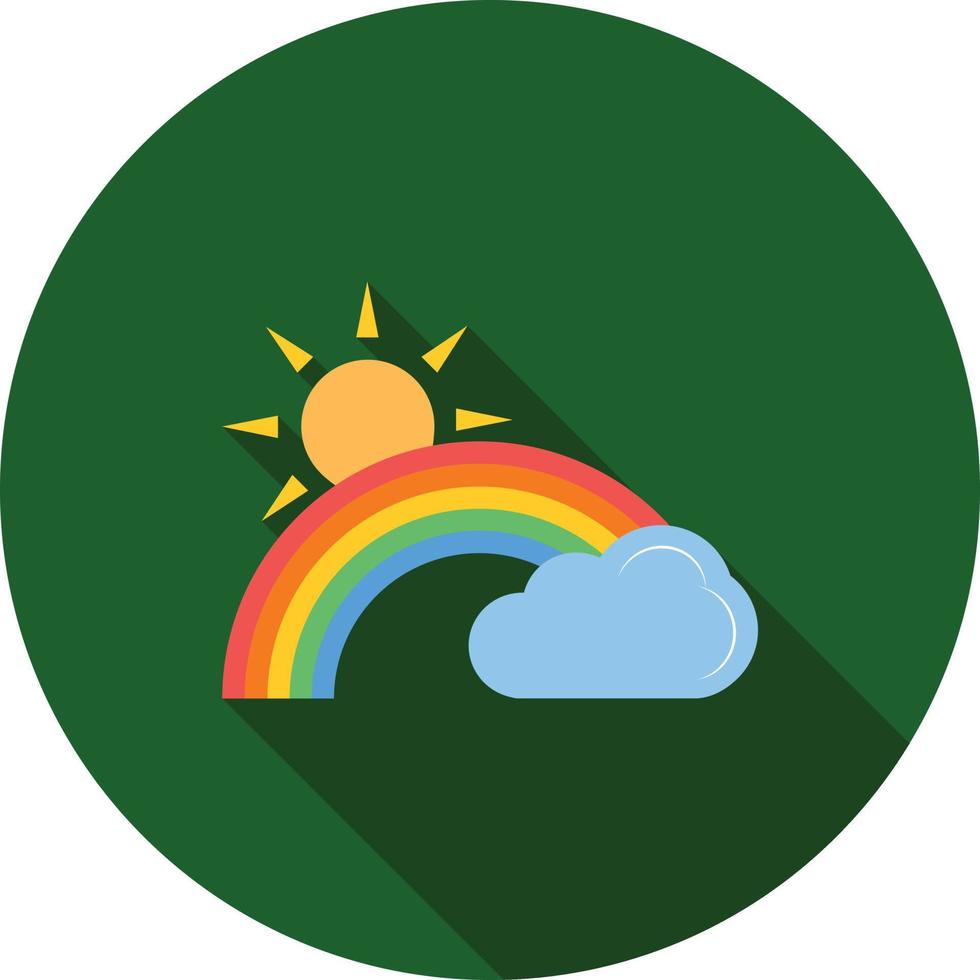 Rainbow III Flat Long Shadow Icon vector