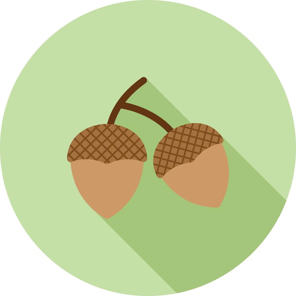 Acorns Flat Long Shadow Icon vector