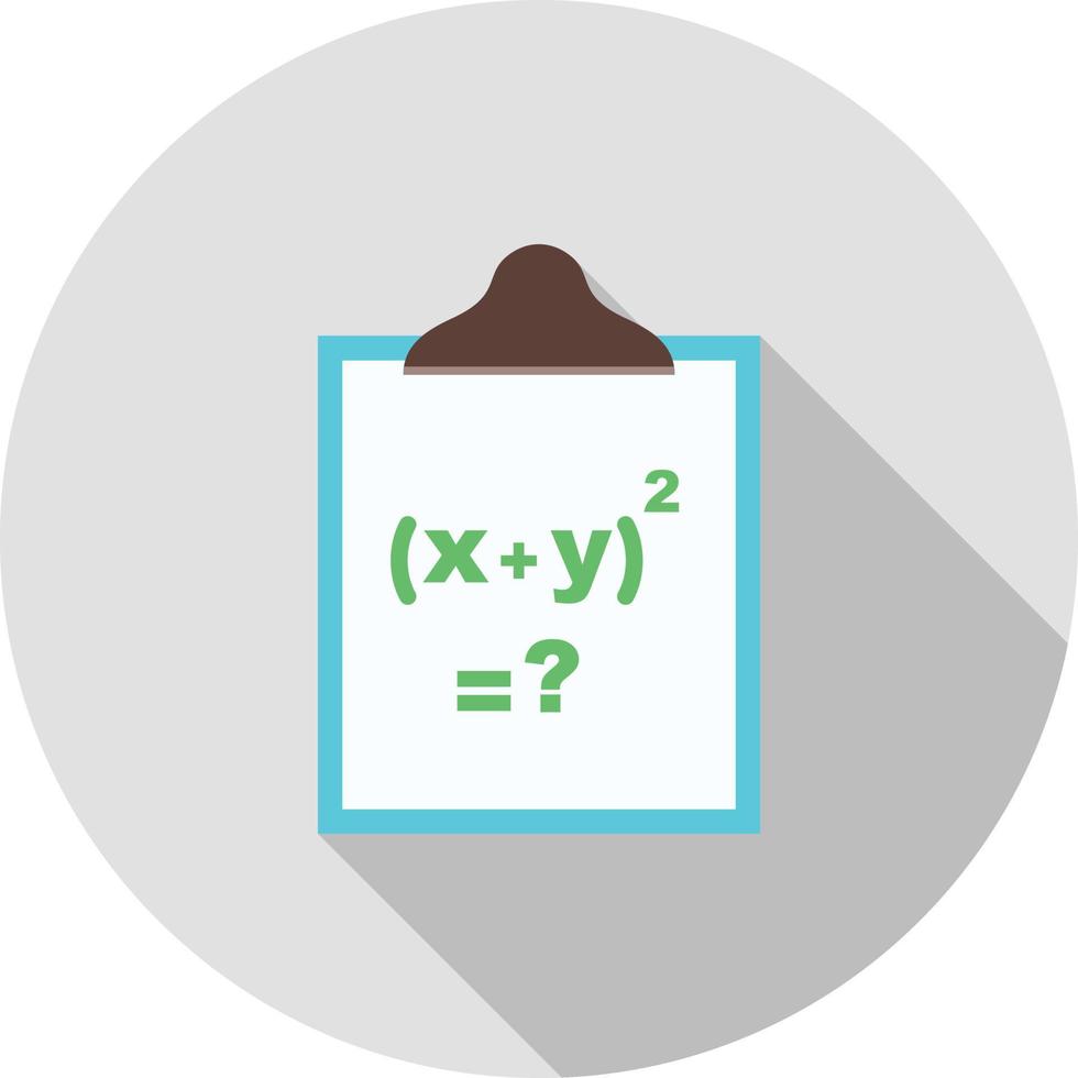 Solving Formula Flat Long Shadow Icon vector