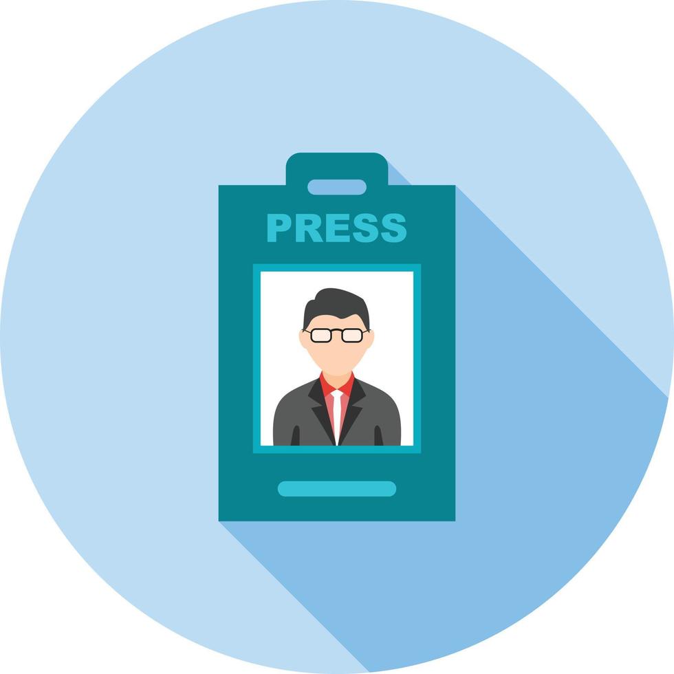 Male ID Flat Long Shadow Icon vector