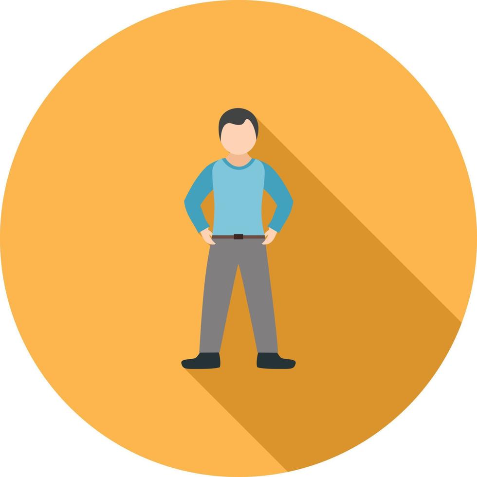 Confident Flat Long Shadow Icon vector