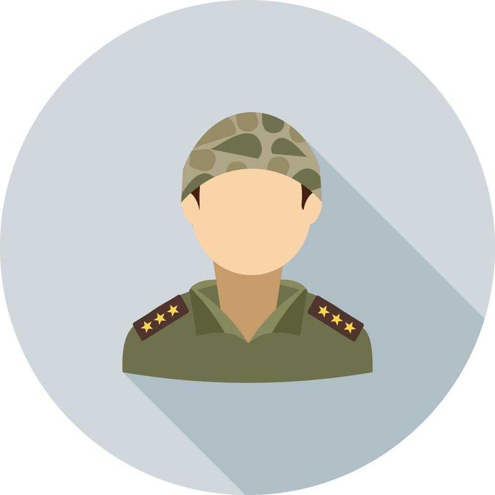 Soldier Flat Long Shadow Icon vector