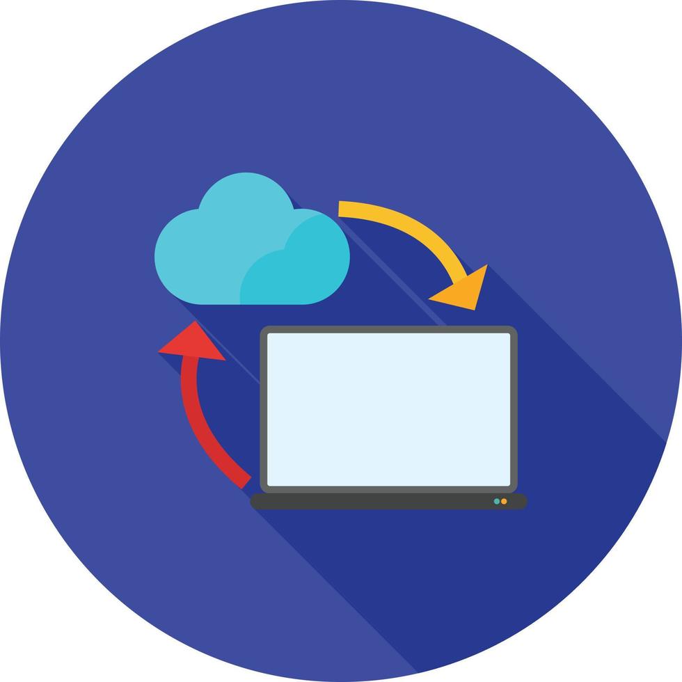 icono de sombra larga plana para compartir datos vector