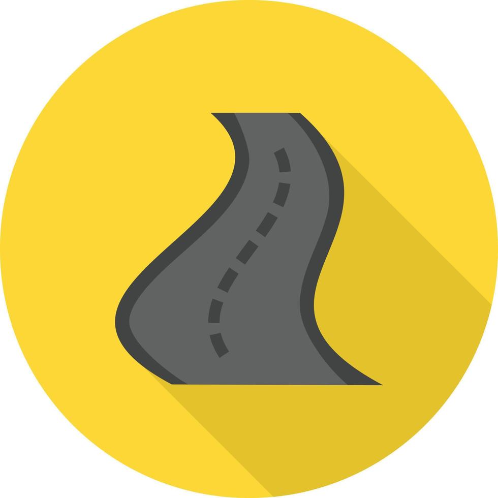 Road Flat Long Shadow Icon vector