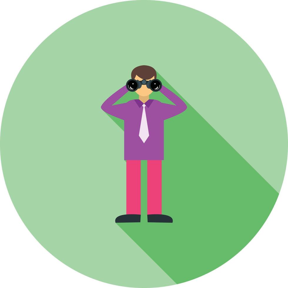 Using Binoculars Flat Long Shadow Icon vector