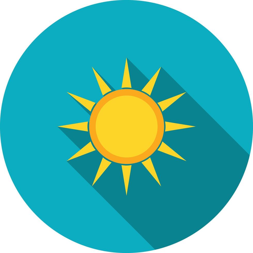 Sunny Flat Long Shadow Icon vector