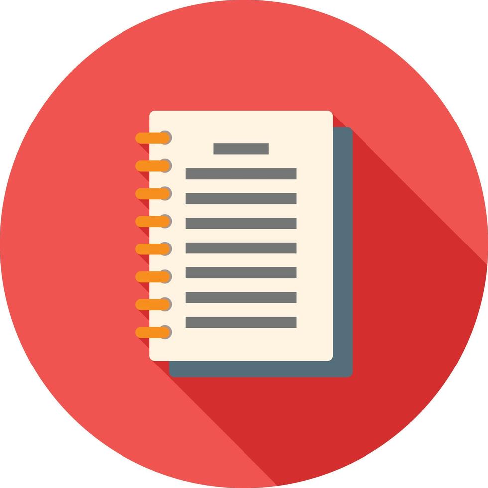 Notepad Flat Long Shadow Icon vector