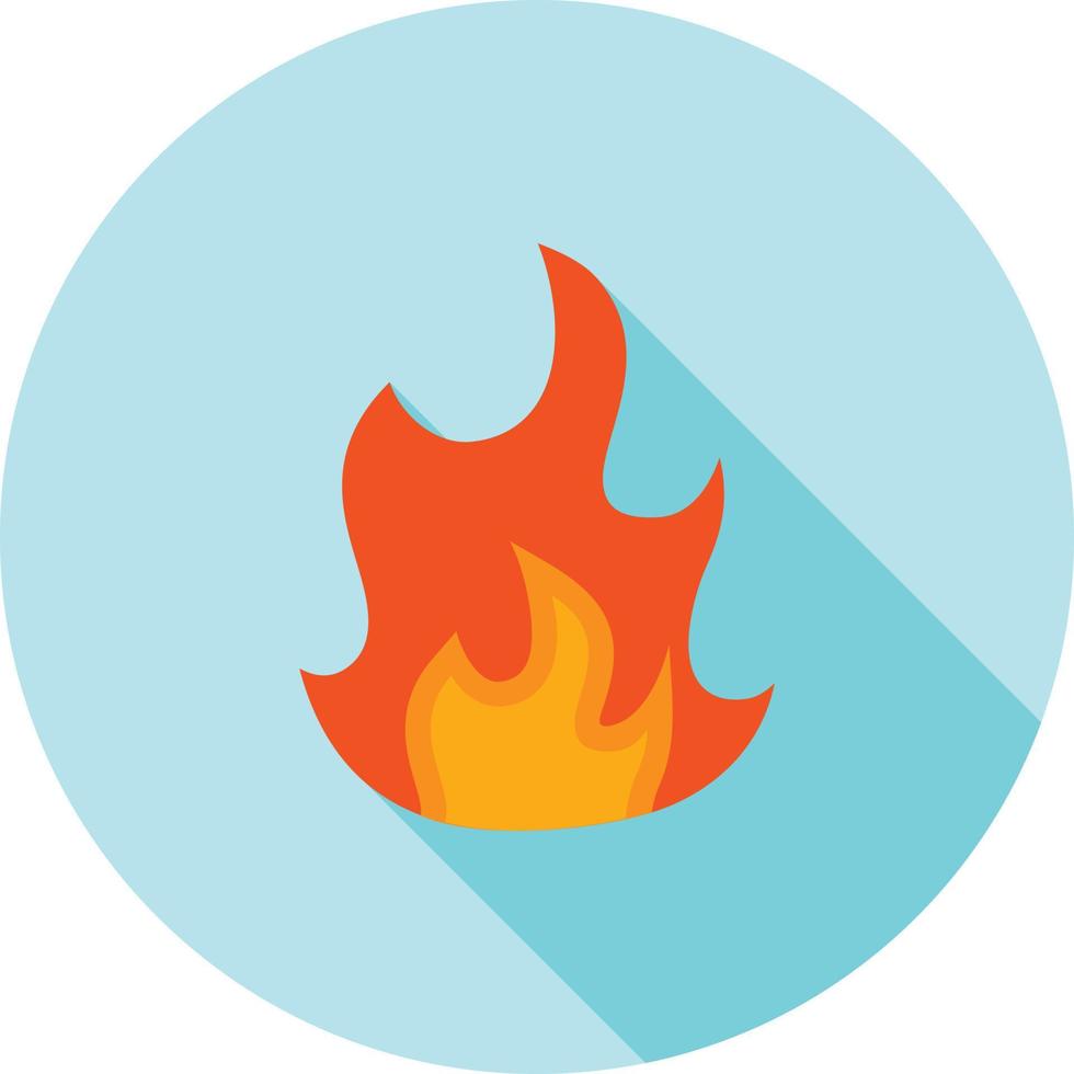 Flame Flat Long Shadow Icon vector