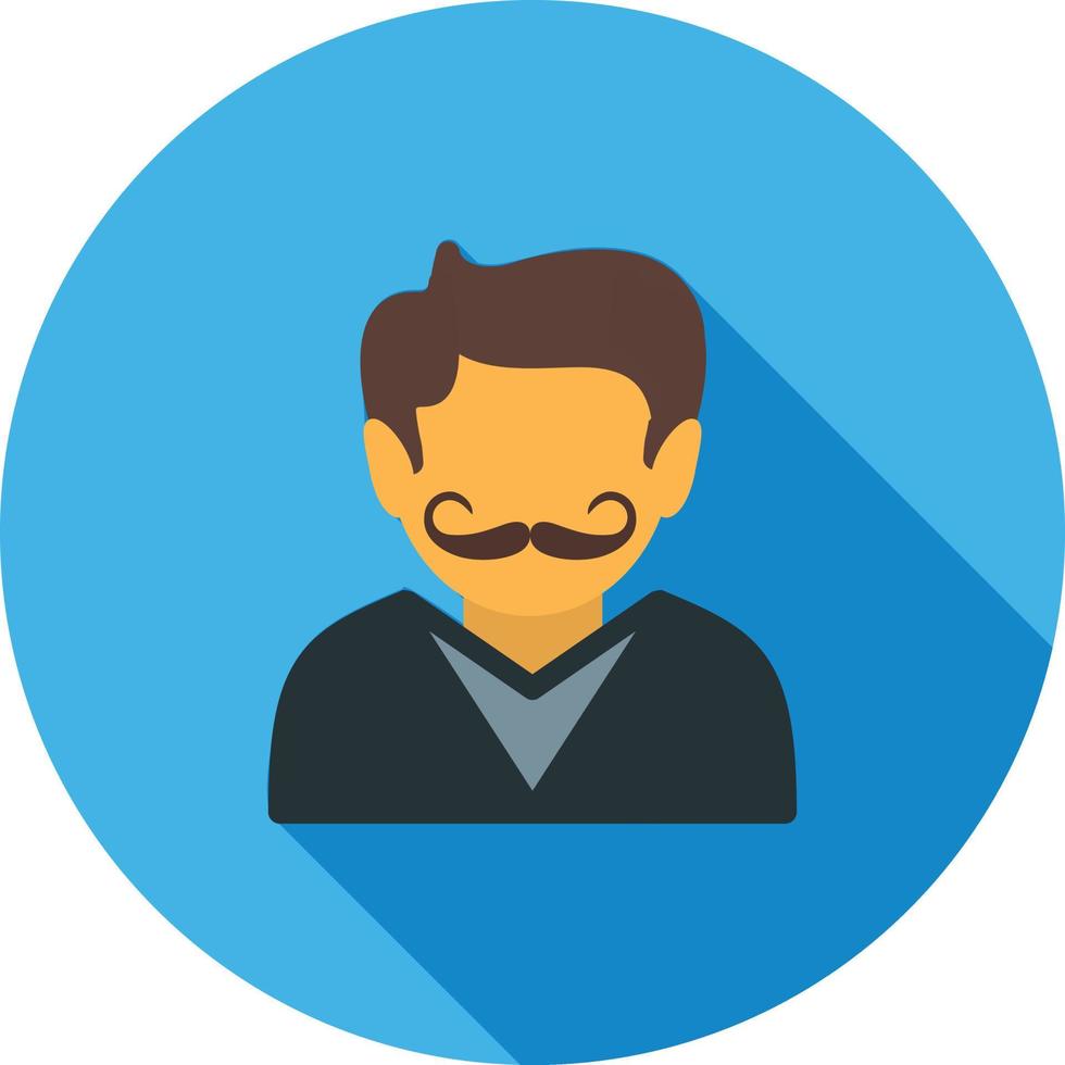 Man Flat Long Shadow Icon vector