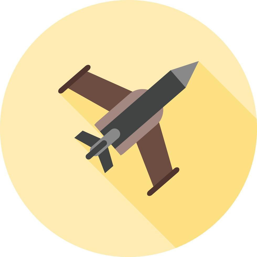 avión de combate ii plana larga sombra icono vector