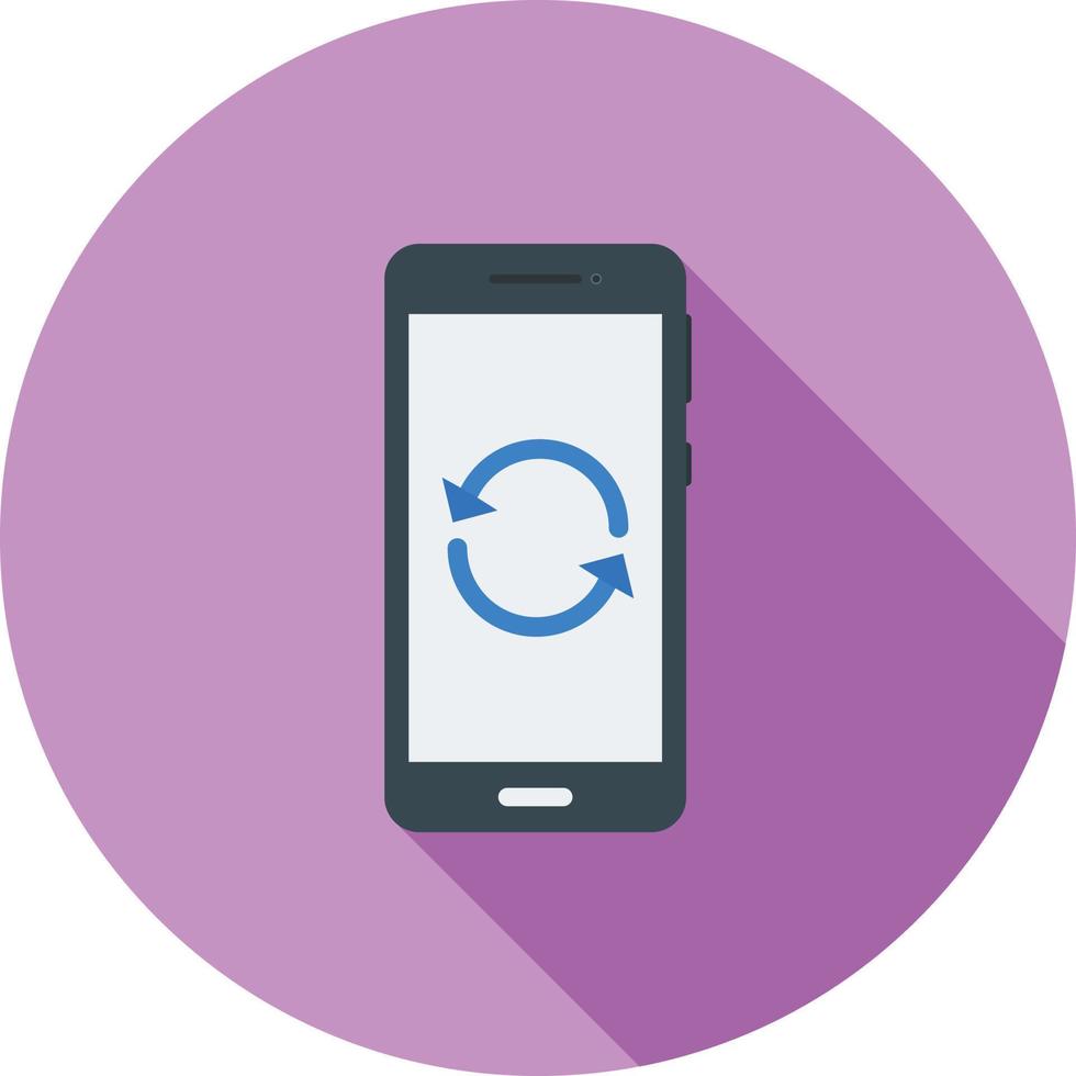 Restart Phone Flat Long Shadow Icon vector