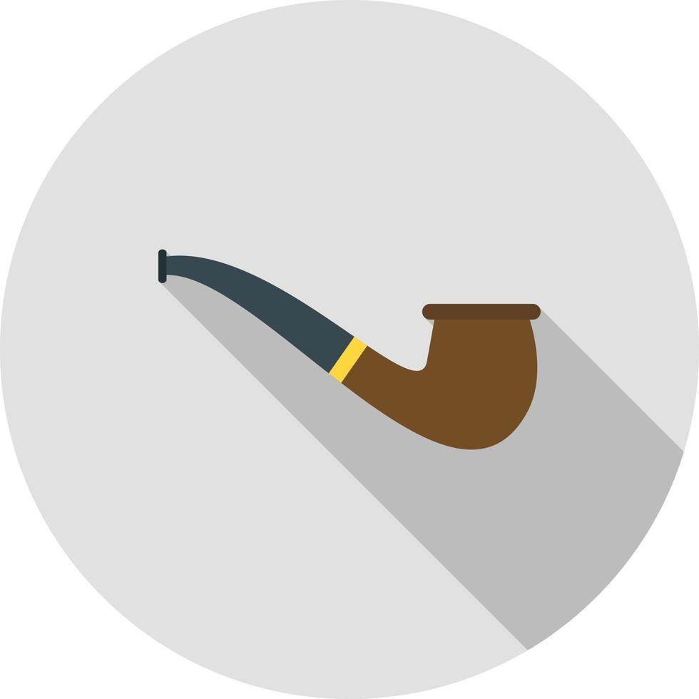 Smoking Pipe Flat Long Shadow Icon vector